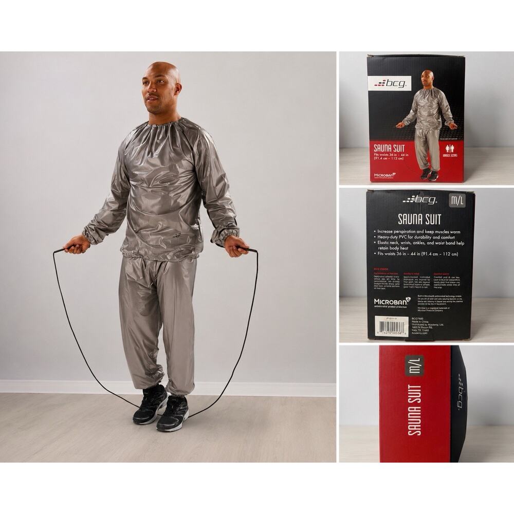 BCG Sauna Suit M/L Unisex Weight Loss Sweat Suit Microban New In Box